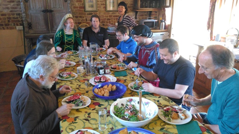 Lunch in the kitchen, Milden Hall, 2016